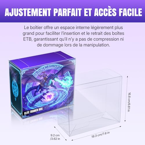 Detalle de Wigearss 10 Pièces Boîtes de Protection pour Pokémon ETB – Étui PET transparent pour Pokémon TCG
