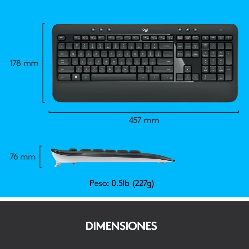 Thumbnail 1 de Logitech MK540 Advanced Combo: teclado y ratón inalámbricos con receptor Unifying