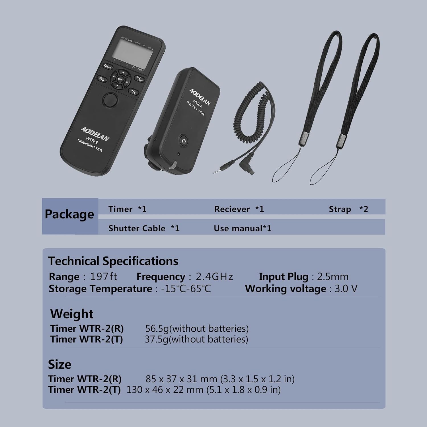 Thumbnail 6 de AODELAN Wireless & Wired Remote for Nikon Z5, Z6, Z7, D5600, D750 and More – Camera Timer Shutter Release