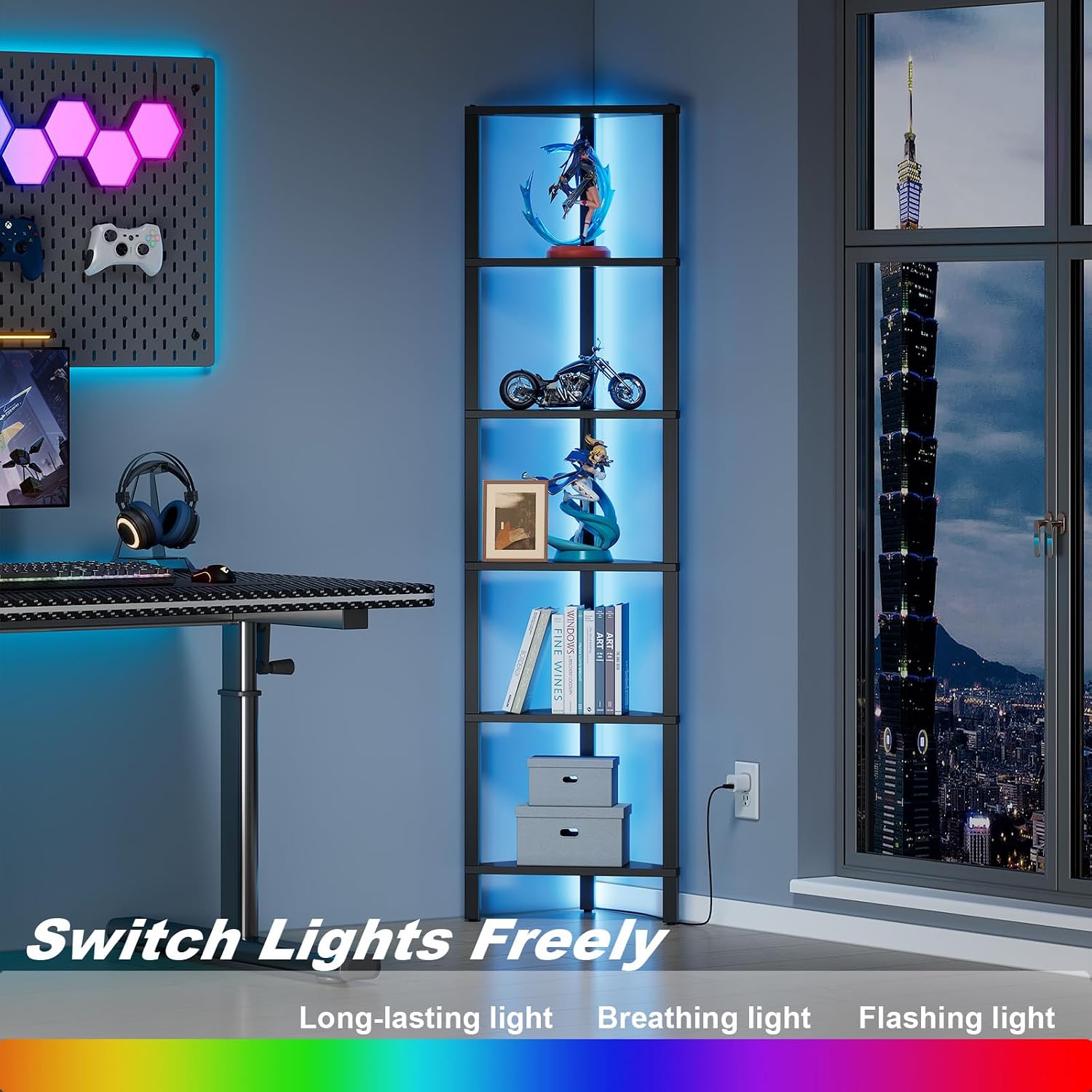 Thumbnail 4 de TUTOTAK BS05BK006LEU 6-tier corner shelf with LED