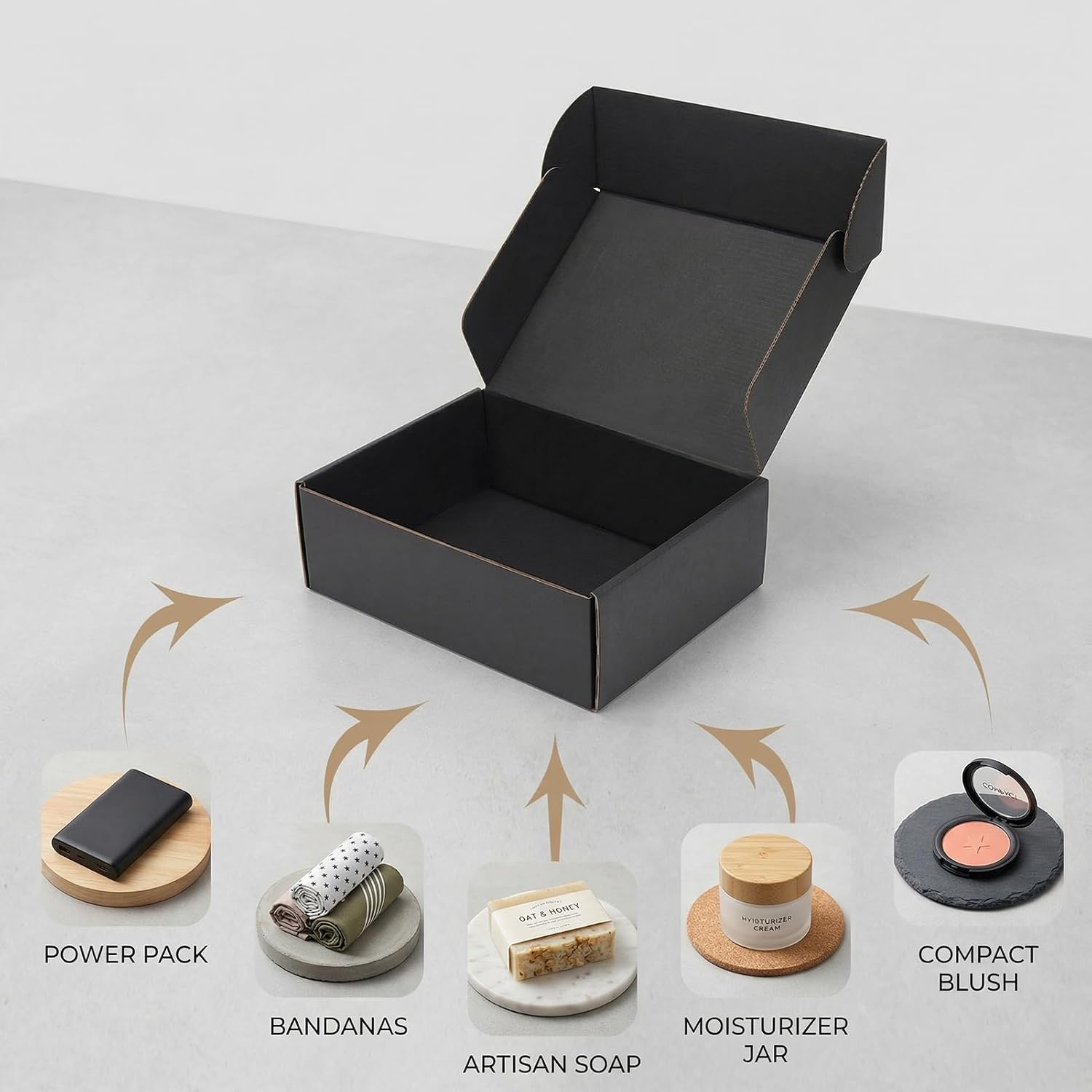 Thumbnail 3 de RLAVBL 12x9x4 Inch Shipping Boxes, 6 Pack – Matte Black Corrugated Mailing Boxes for Small Businesses