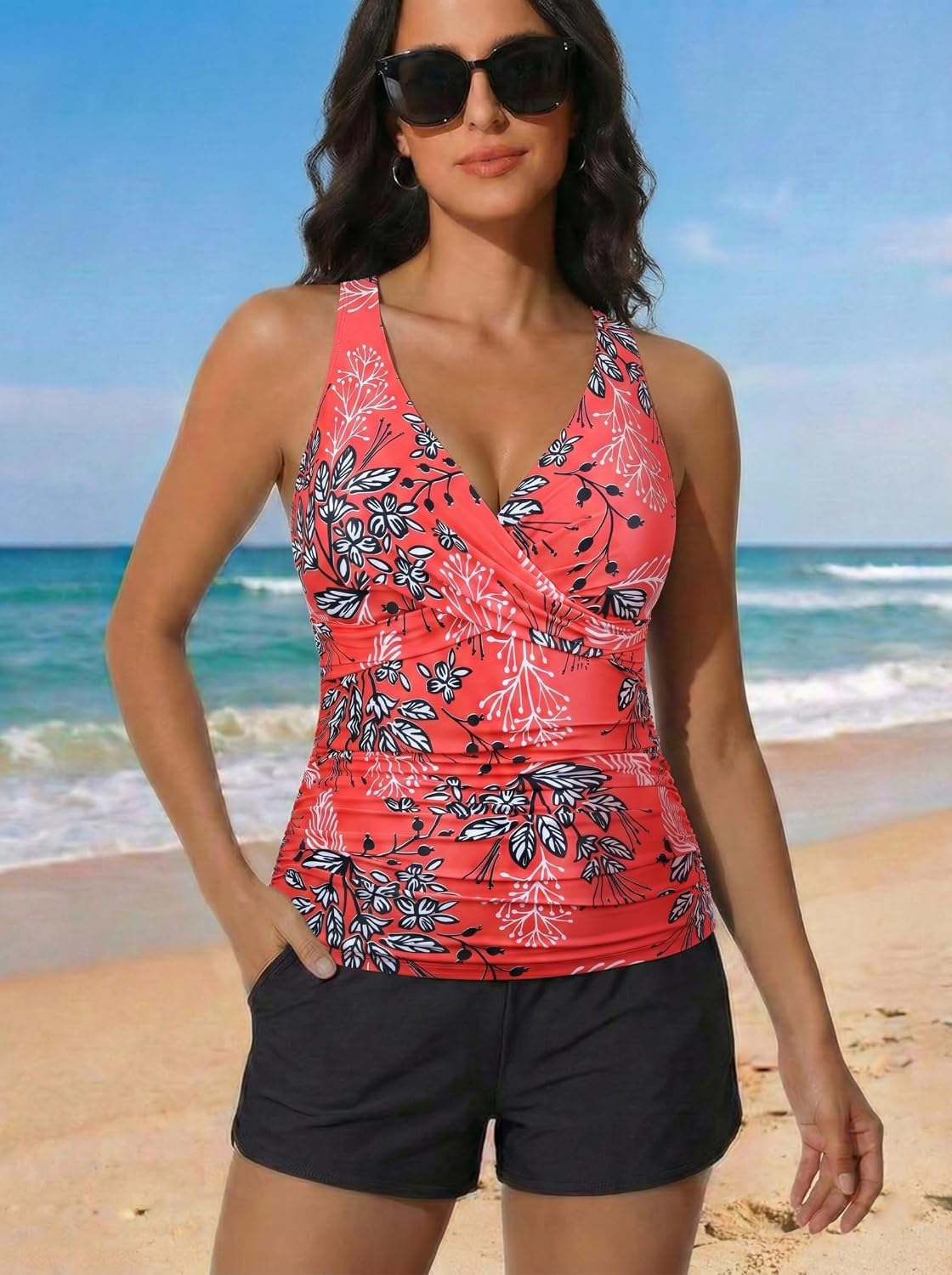 Detalle de Hilor Underwire Tankini Top for Tummy Control