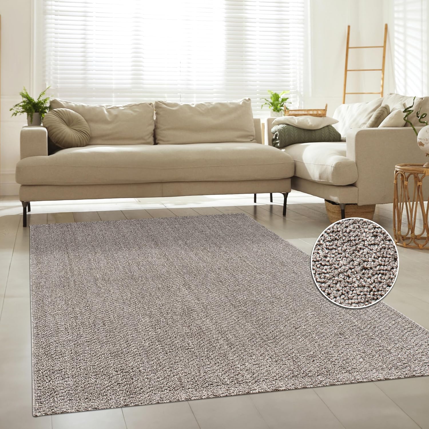 Detalle 2 de Paco Home Alfombra Yute Natural Impermeable para Interior 🏡