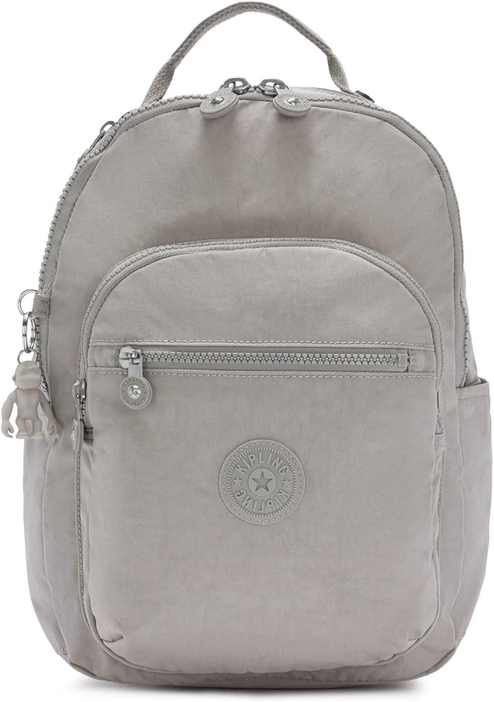 Detalle de Kipling SEOUL S Kleiner Rucksack (Grau) – Tablet-Fach und kompakter Alltagsbegleiter