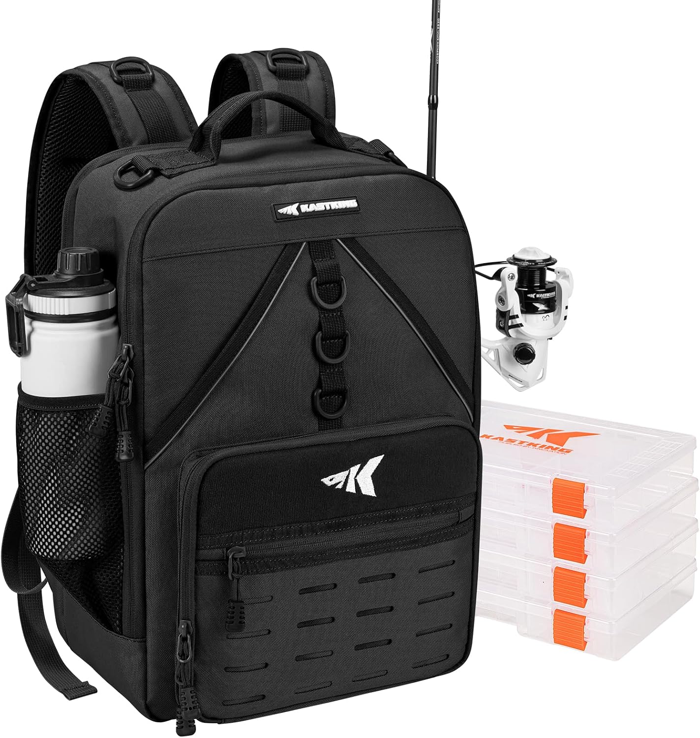 Thumbnail 6 de KastKing KarryAll Fishing Tackle Backpack with Rod Holder and 4 Tackle Boxes