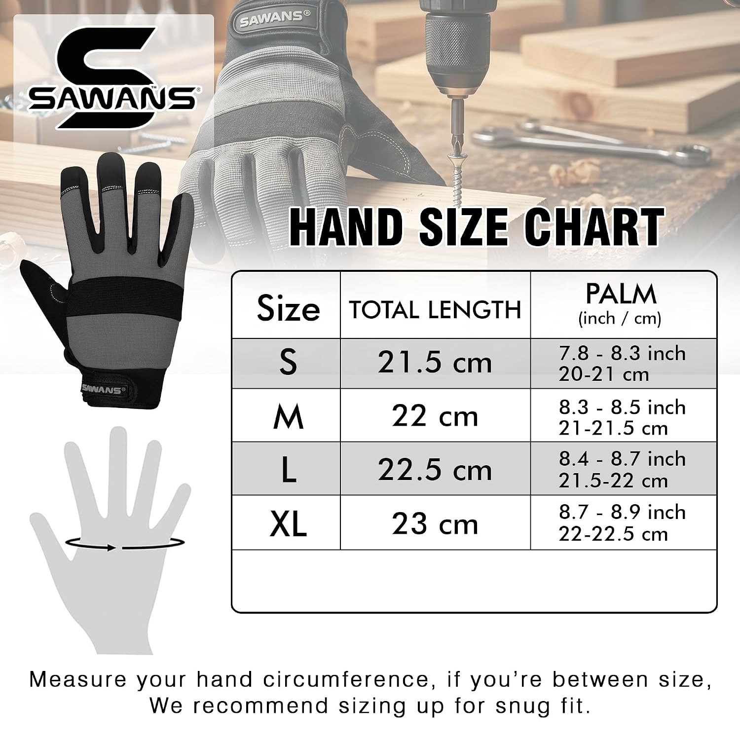 Thumbnail 5 de Safety Work Gloves XL padded palm protection