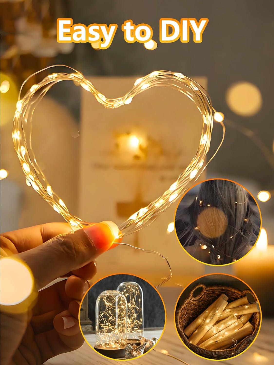 Detalle de Albelt Sliver100 Battery Fairy Lights, 33-Foot Warm White, 100 LEDs, 4-Pack
