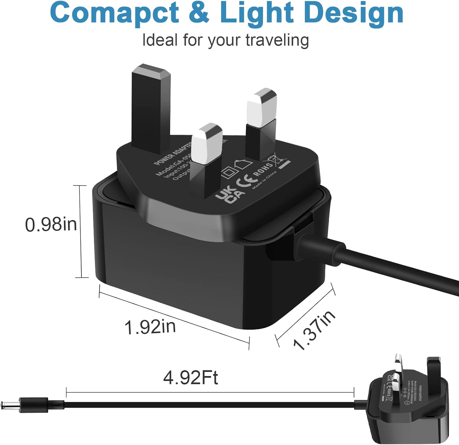 Thumbnail 4 de Etopgo 5V 2A Universal AC to DC Power Supply (with 7 DC connectors) for LED strips, TV boxes and more