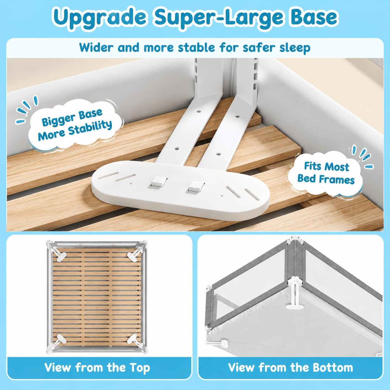 Detalle de AquaVogue BR-G-SKY King-Size Bed Rail, 3-Panel Adjustable Guard