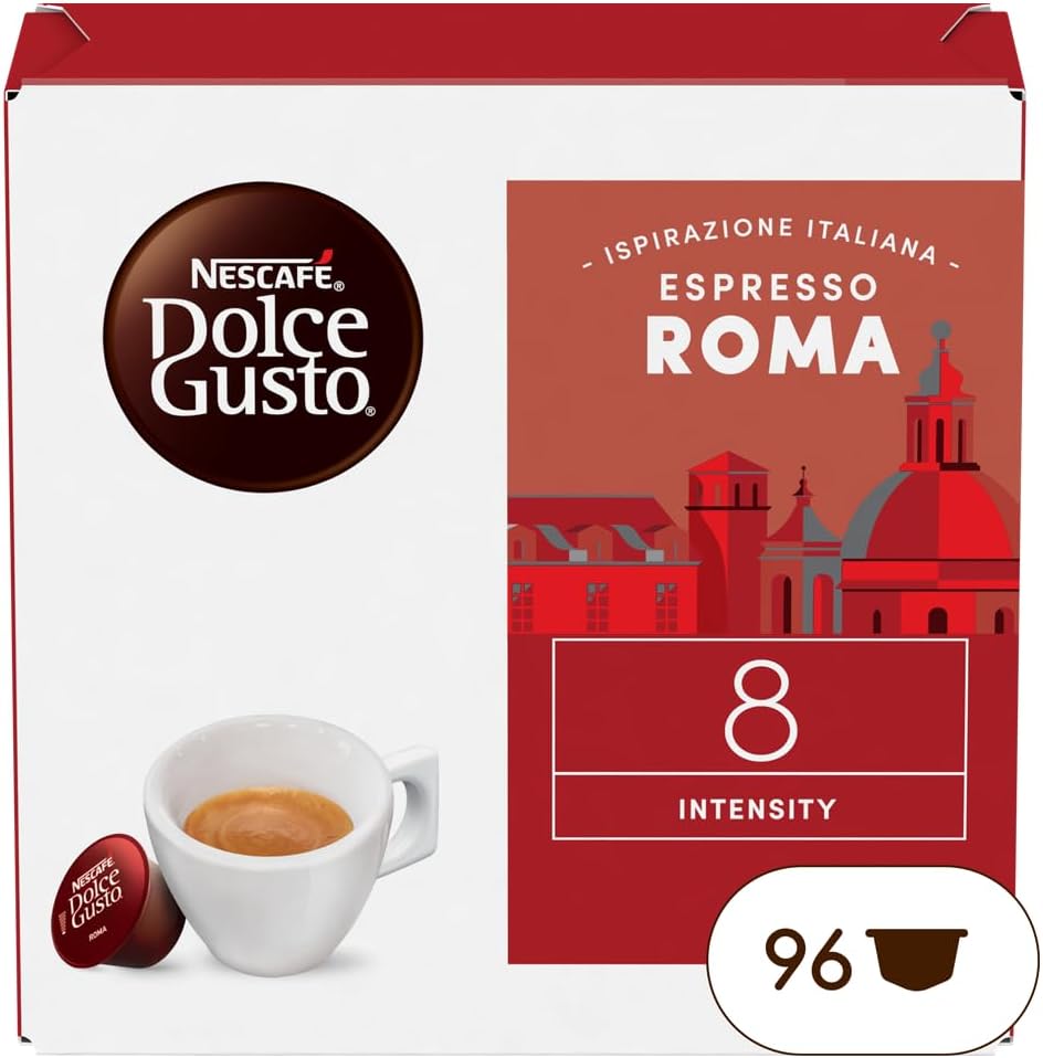 Detalle de NESCAFÉ Dolce Gusto Espresso Roma Caffè – 96 capsule compatibili, intensità 8/13