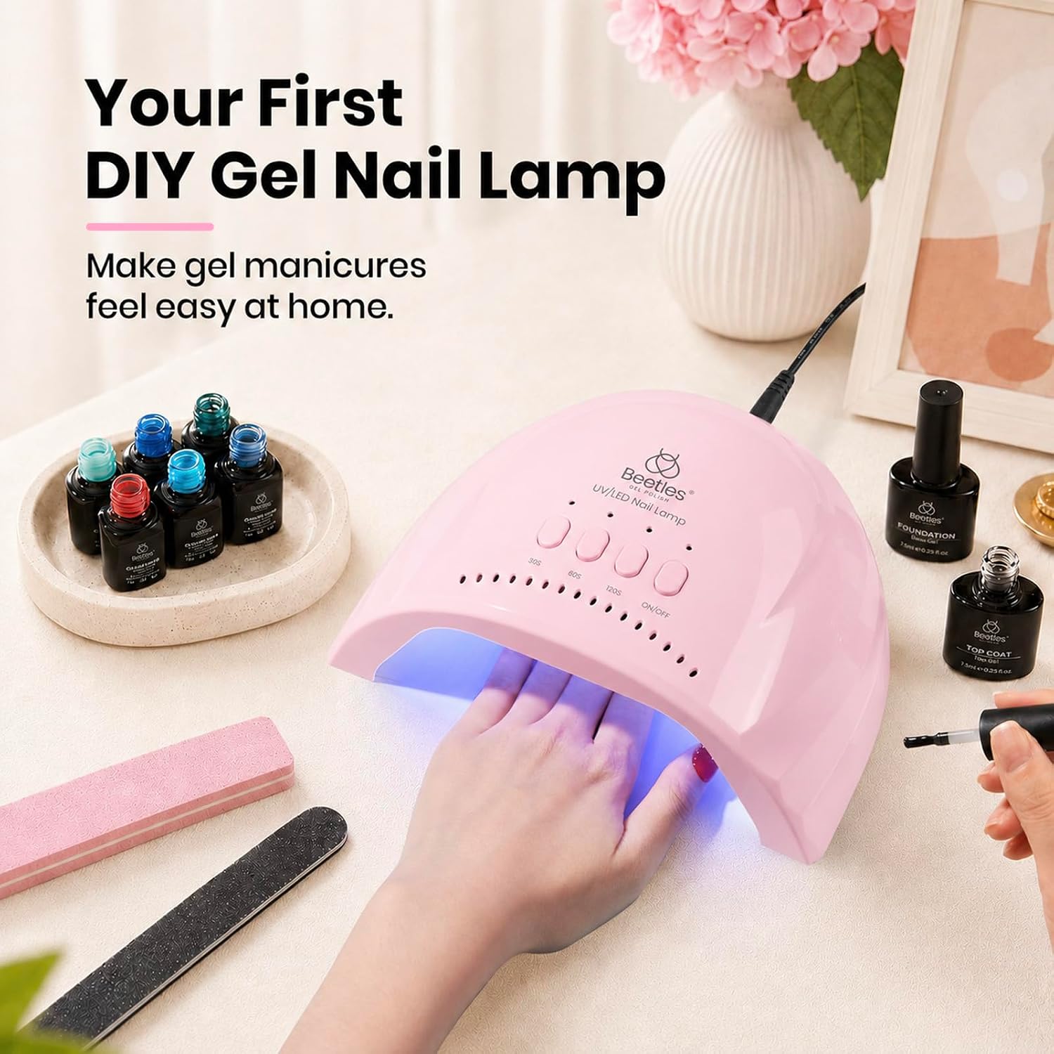 Thumbnail 6 de Beetles UV Nail Lamp (LED) with 3 Timers 30/60/120s and Smart Auto Sensor for Gel Polish, Pink