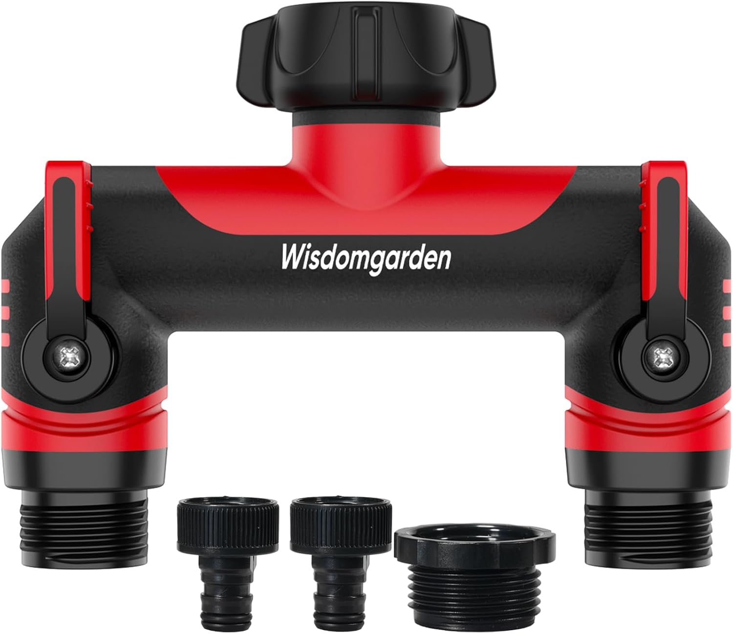 Thumbnail 6 de Wisdomgarden 3-Wege-Wasserverteiler für 3 Geräte am Wasserhahn (3/4 Zoll) – Wasserverteiler rot/schwarz