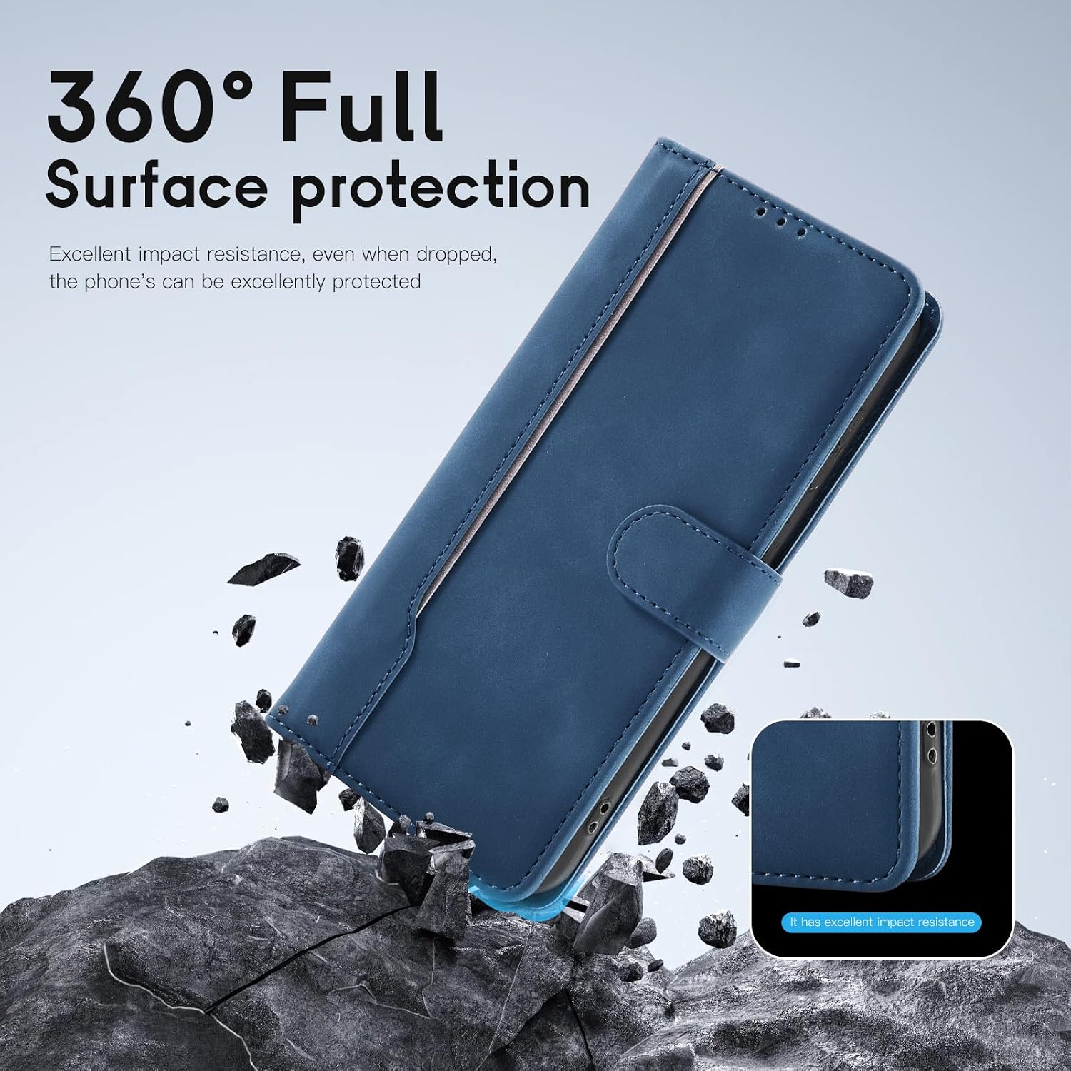 Thumbnail 6 de AsWant Cover per Honor 400, Custodia Libro Premium in PU con Blocco Magnetico e Funzione Stand (Blu)