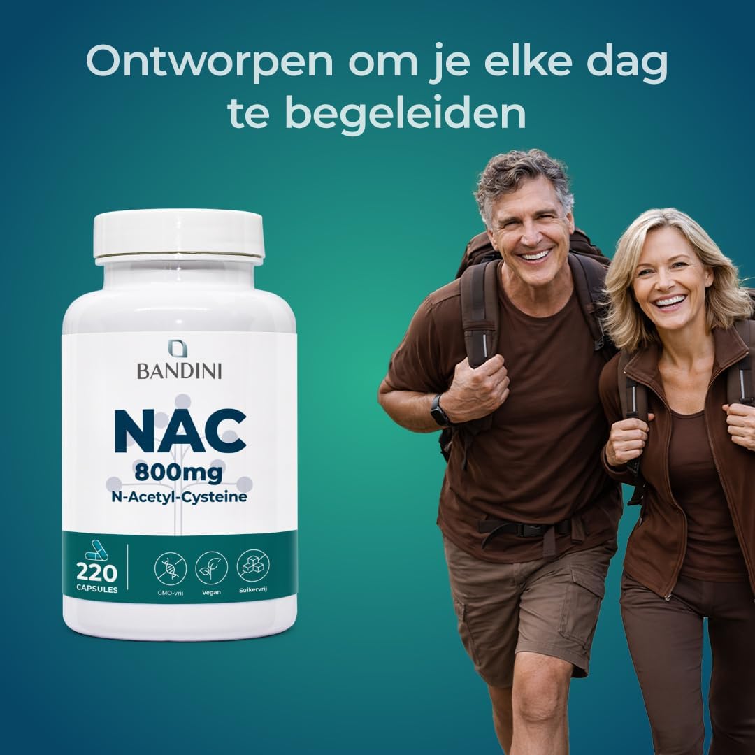 Detalle de BANDINI NAC 800 mg capsules, 220 stuks, vegan
