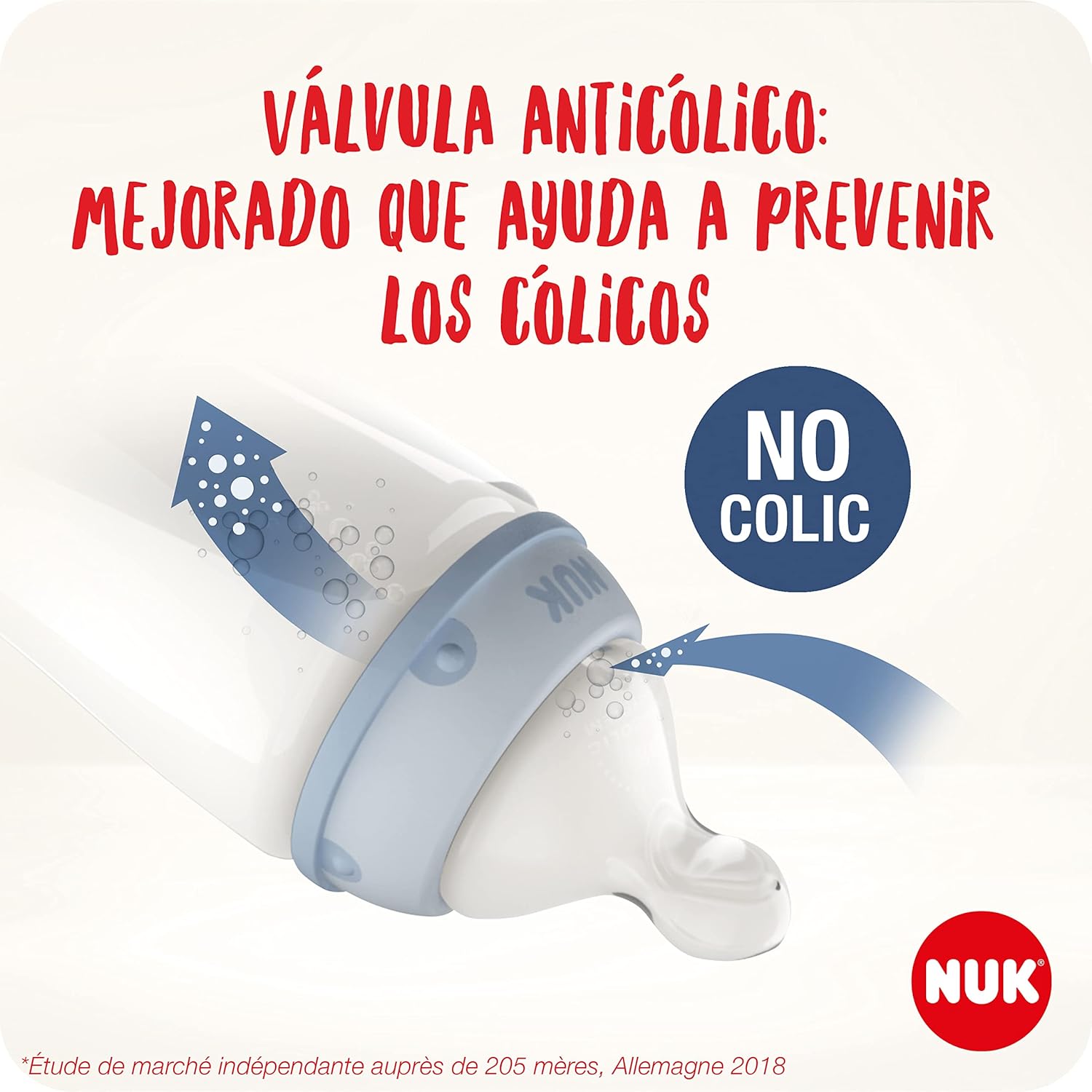 Detalle de NUK First Choice+ 300 ml biberones anticólicos