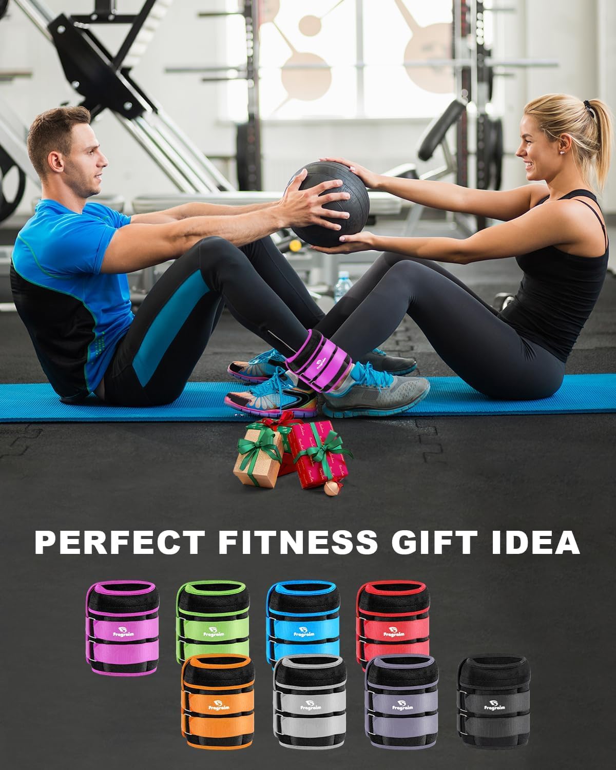 Thumbnail 6 de Fragraim 15-lb Adjustable Ankle Weights, Removable Inserts, Purple Pair