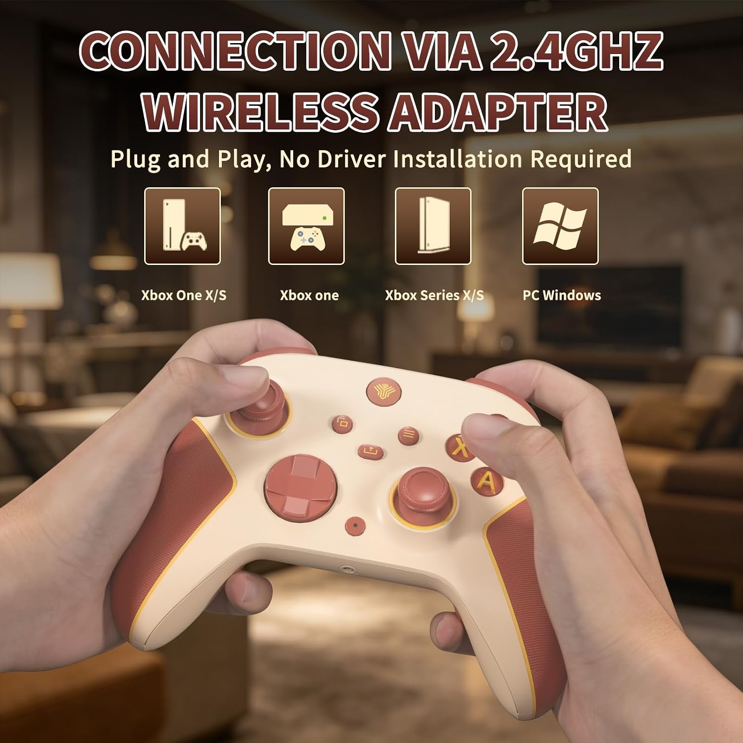 Thumbnail 6 de SZYUYU 2.4GHz Wireless Xbox Controller, Hall Effect Sticks, RGB, Beige