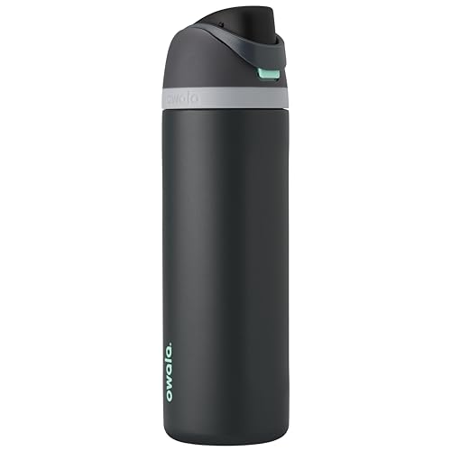 Detalle de Owala FreeSip Isolierte Edelstahl-Trinkflasche, 710 ml – Foggy Tide