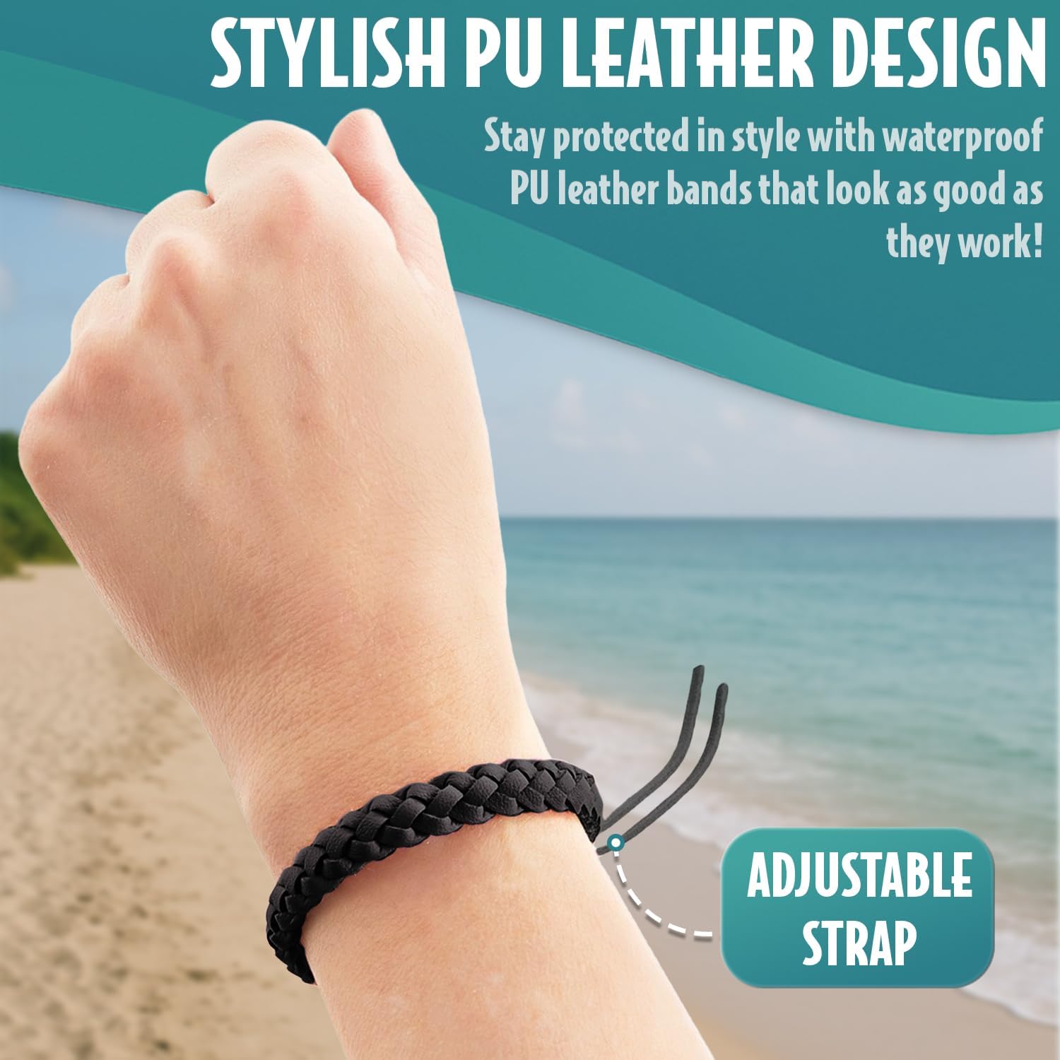 Detalle de SC Products Mosquito Repellent Bracelet 12-Pack (DEET-free) | Citronella, peppermint & eucalyptus insect bands