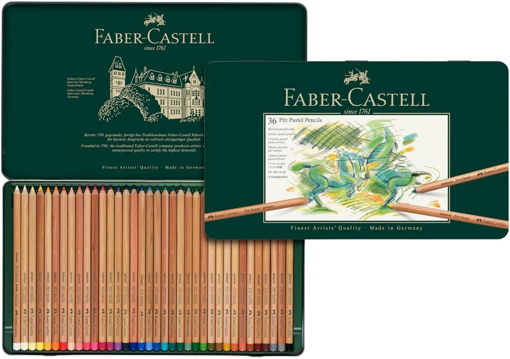 Detalle de Faber-Castell Pitt Pastel Pencils Tin of 36 – Practical set for muted earthy tones