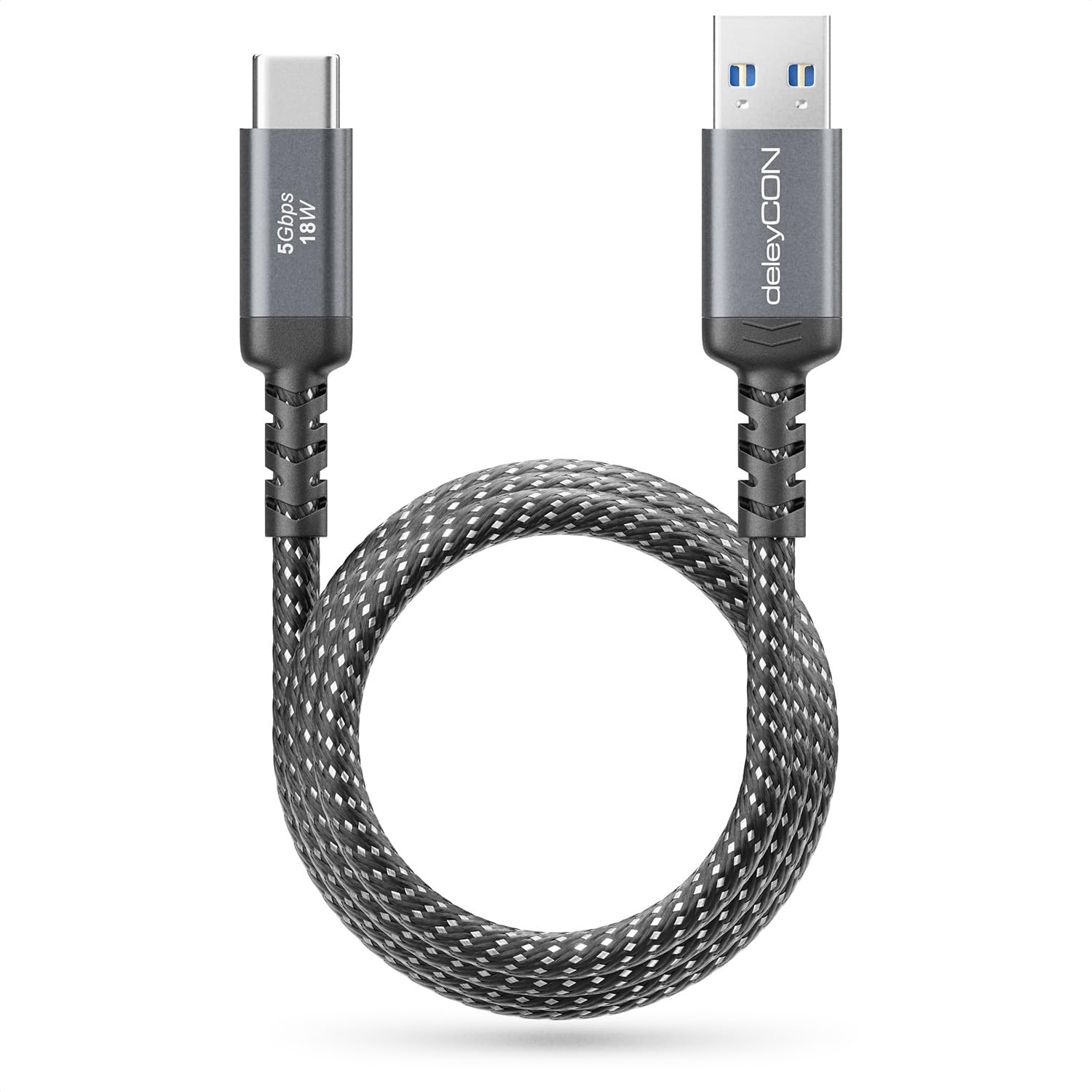 Thumbnail 2 de deleyCON USB-A zu USB-C Kabel 1 m – USB 3.0, 5 Gbit/s, Nitro-Ladung bis 18W