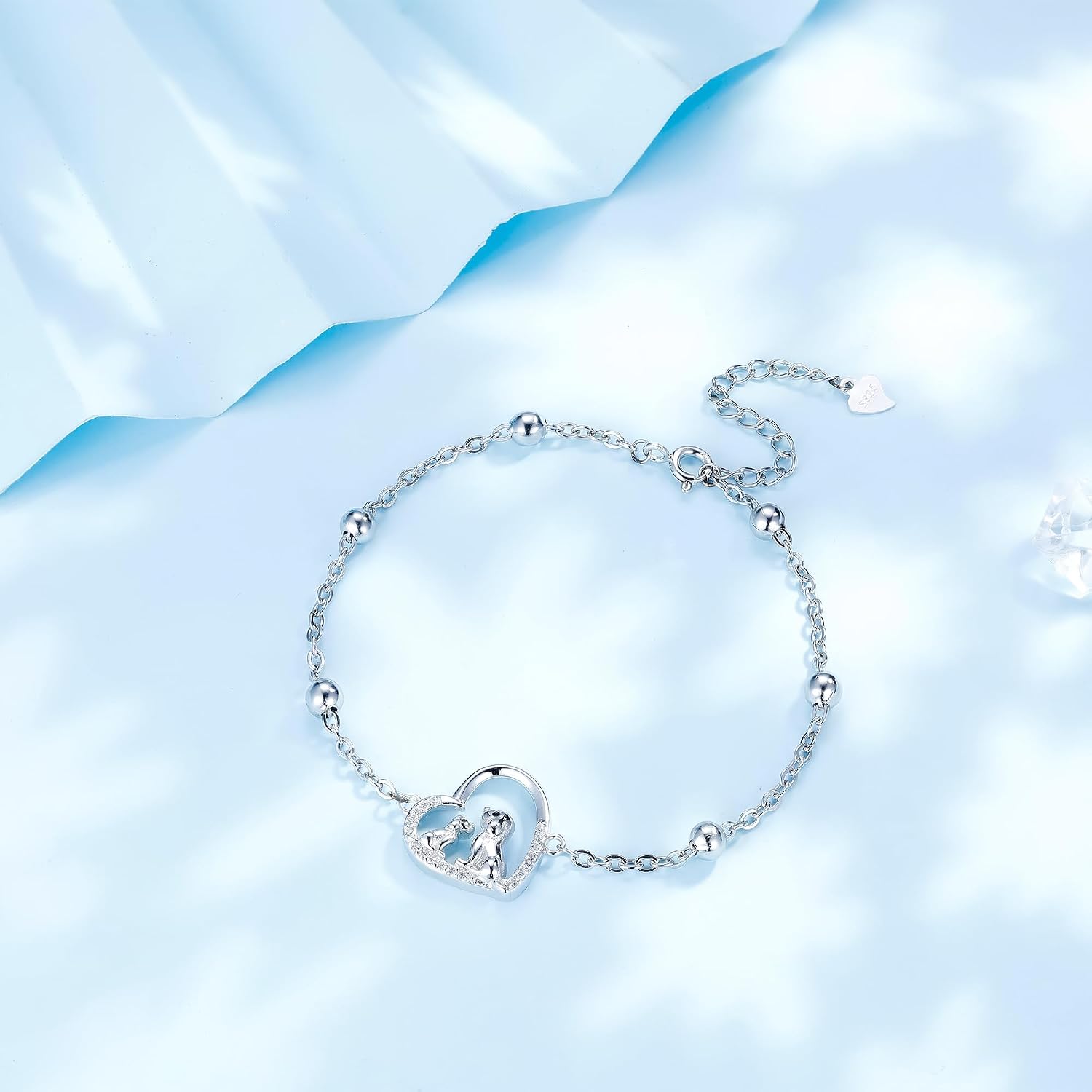Detalle de J.MUEN Damen Armband aus 925 Sterling Silber mit Tiermotiven (inkl. Geschenkbox) – passend als Schmuckgeschenk für Tierliebhaber