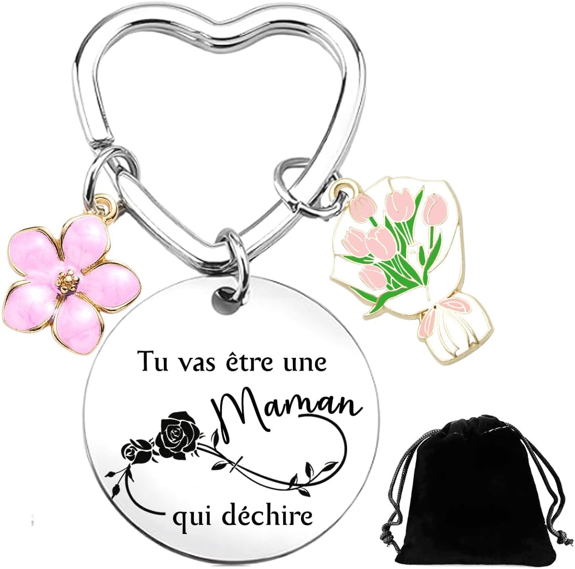 Thumbnail 6 de Porte-clés annonce grossesse : Future Marraine gravé - Cadeau artisanal français