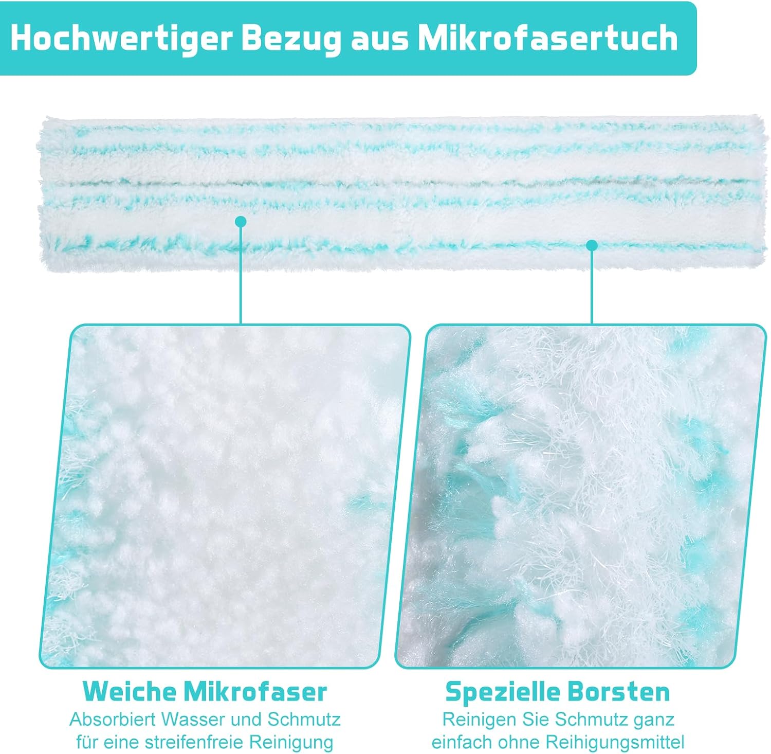 Detalle de MICHIHOMIE HK152-03 vervangingsmoppen, 3 stuks voor Leifheit Cleaner L