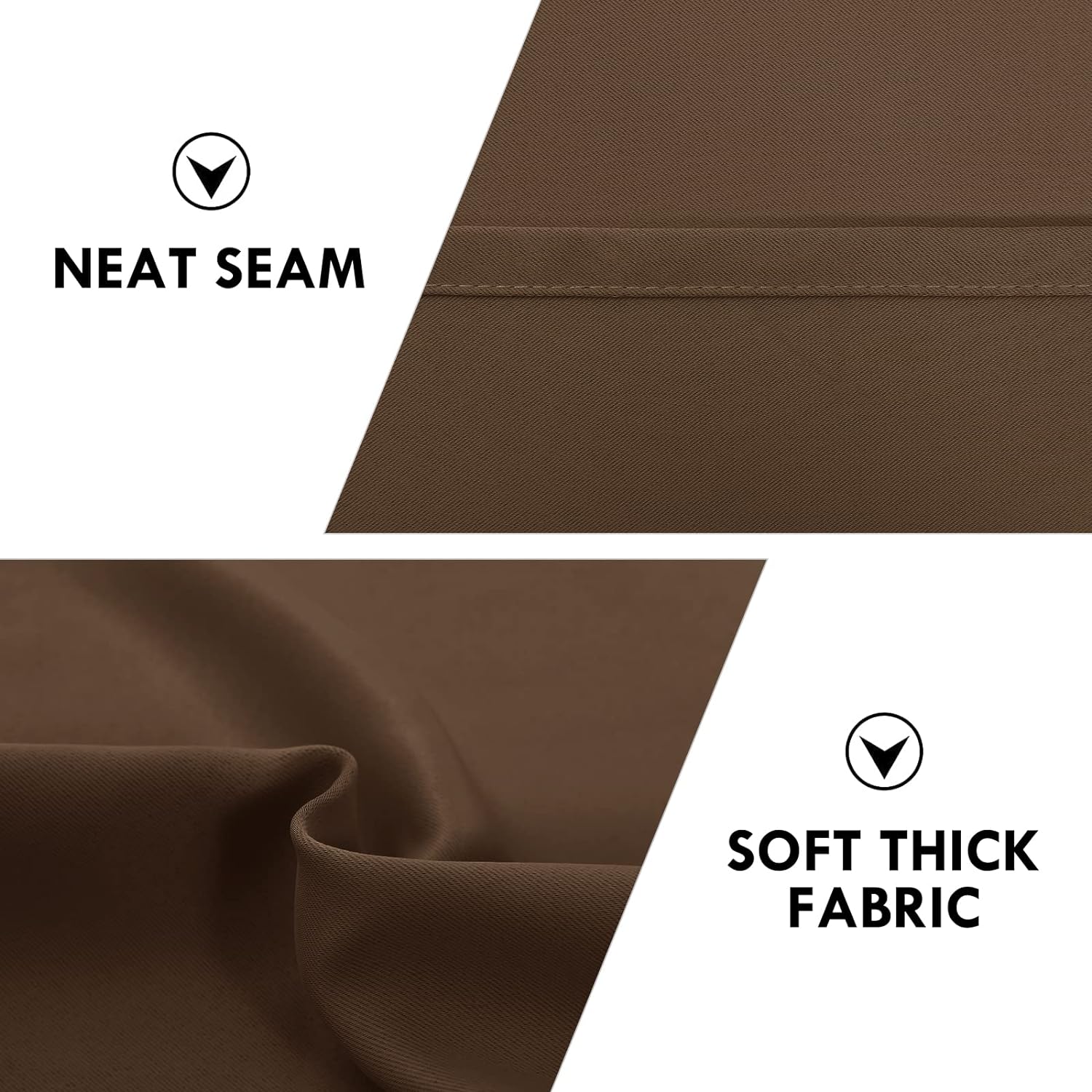 Thumbnail 5 de DWCN Brown Room Darkening Blackout Curtains (42x72 inch), Set of 2