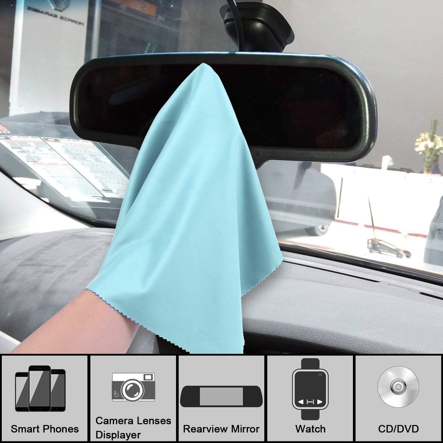 Thumbnail 2 de wisdompro Extra Large 16x16 inch Microfibre Cleaning Cloth 4-Pack (Mint) for laptop, screens & lenses