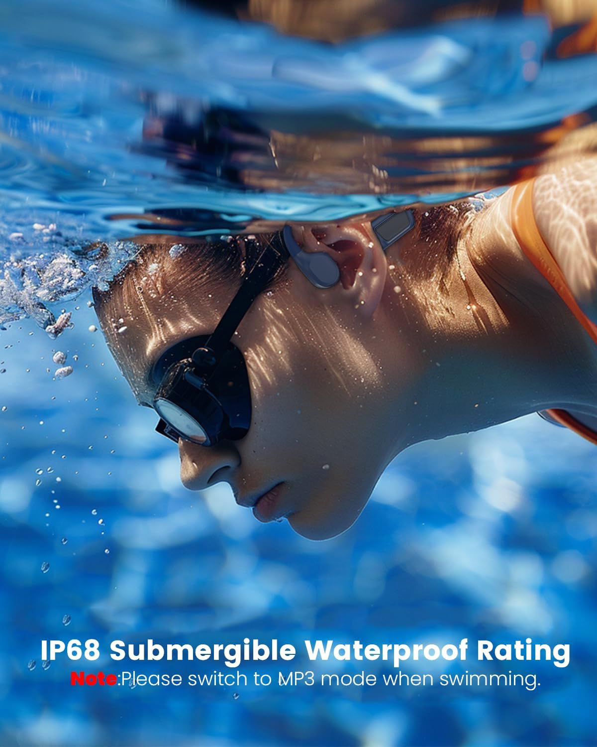 Thumbnail 5 de MONODEAL Knochenschall Kopfhörer fürs Schwimmen mit MP3-Player (8 GB) und Bluetooth 5.4 – IPX8/IP68