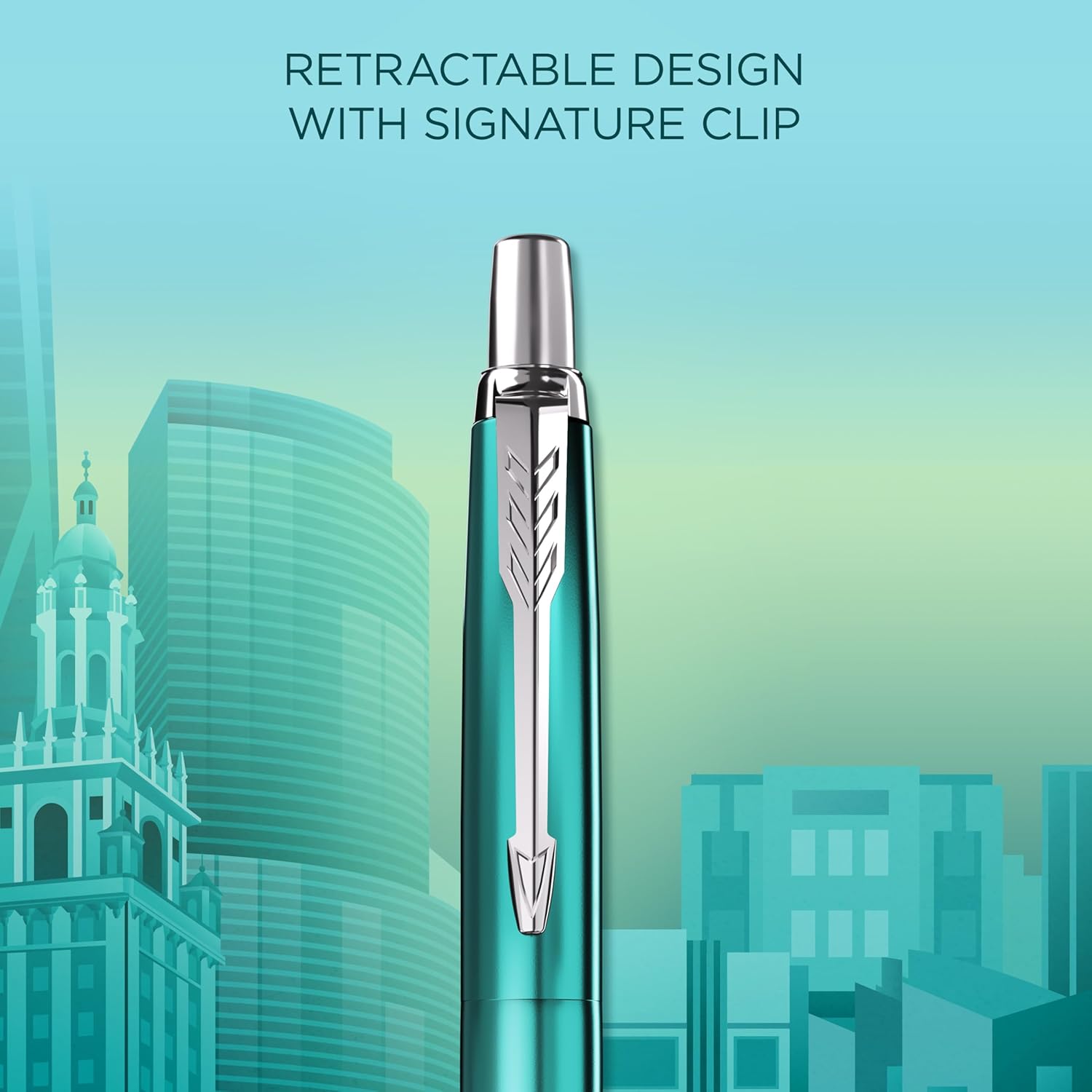 Detalle de Parker Jotter Edición Especial Turquesa Miami