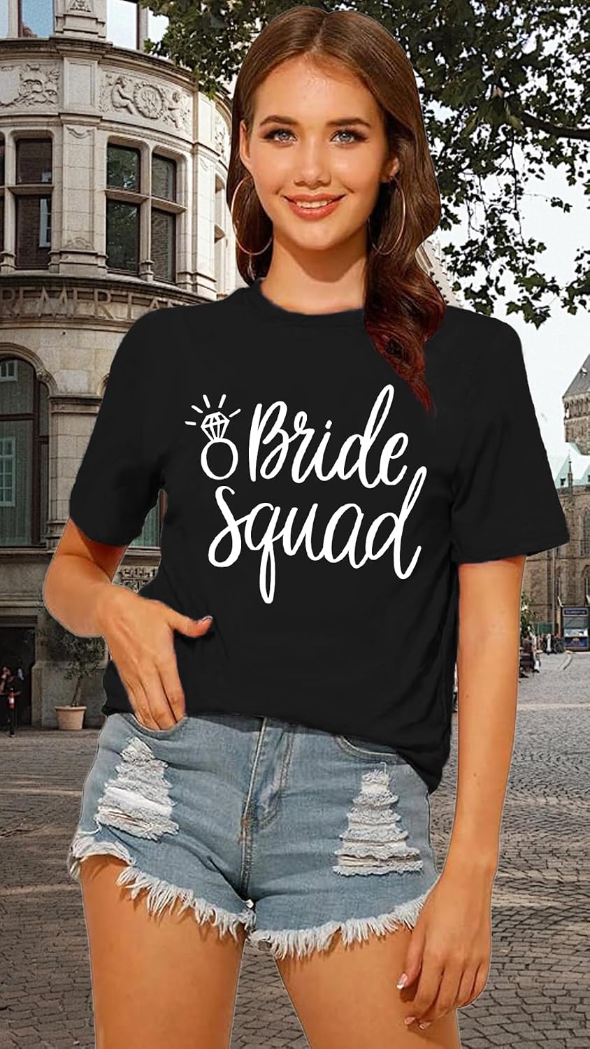 Detalle 2 de Bride Squad T Shirt, diamond ring top