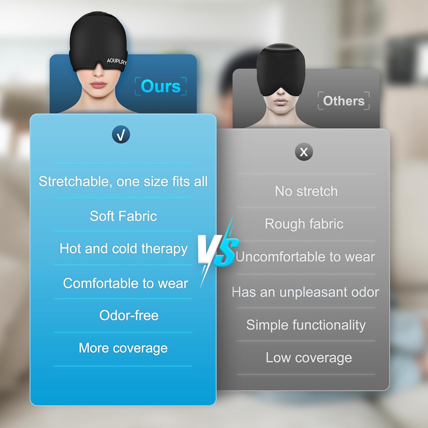 Thumbnail 2 de Migraine Relief Cap: 360° Gel Surround Wearable for Hot & Cold Therapy