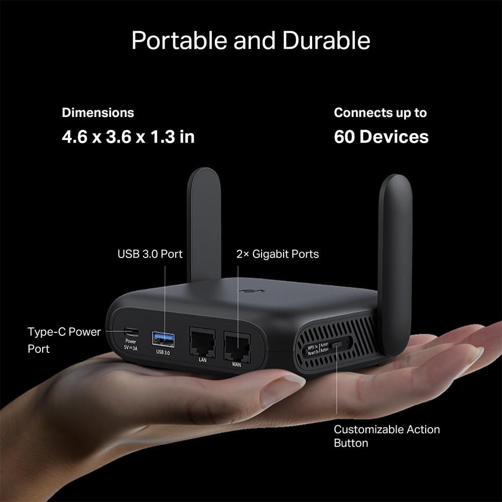 Thumbnail 3 de TP-Link TL-WR1512X Roam 6 AX1500 Wi-Fi 6 Travel Router, Dual-Band USB-C