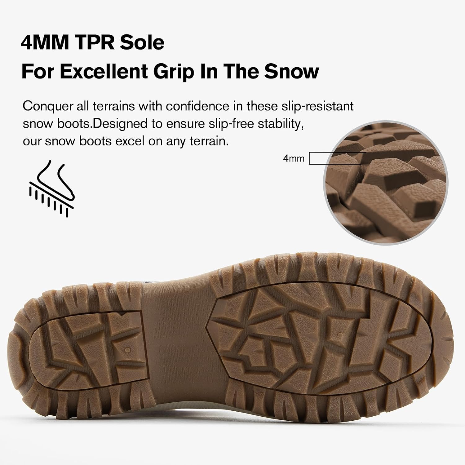 Detalle de ALEADER Women's Winter Snow Boots with Waterproof Shell and Foldable Design
