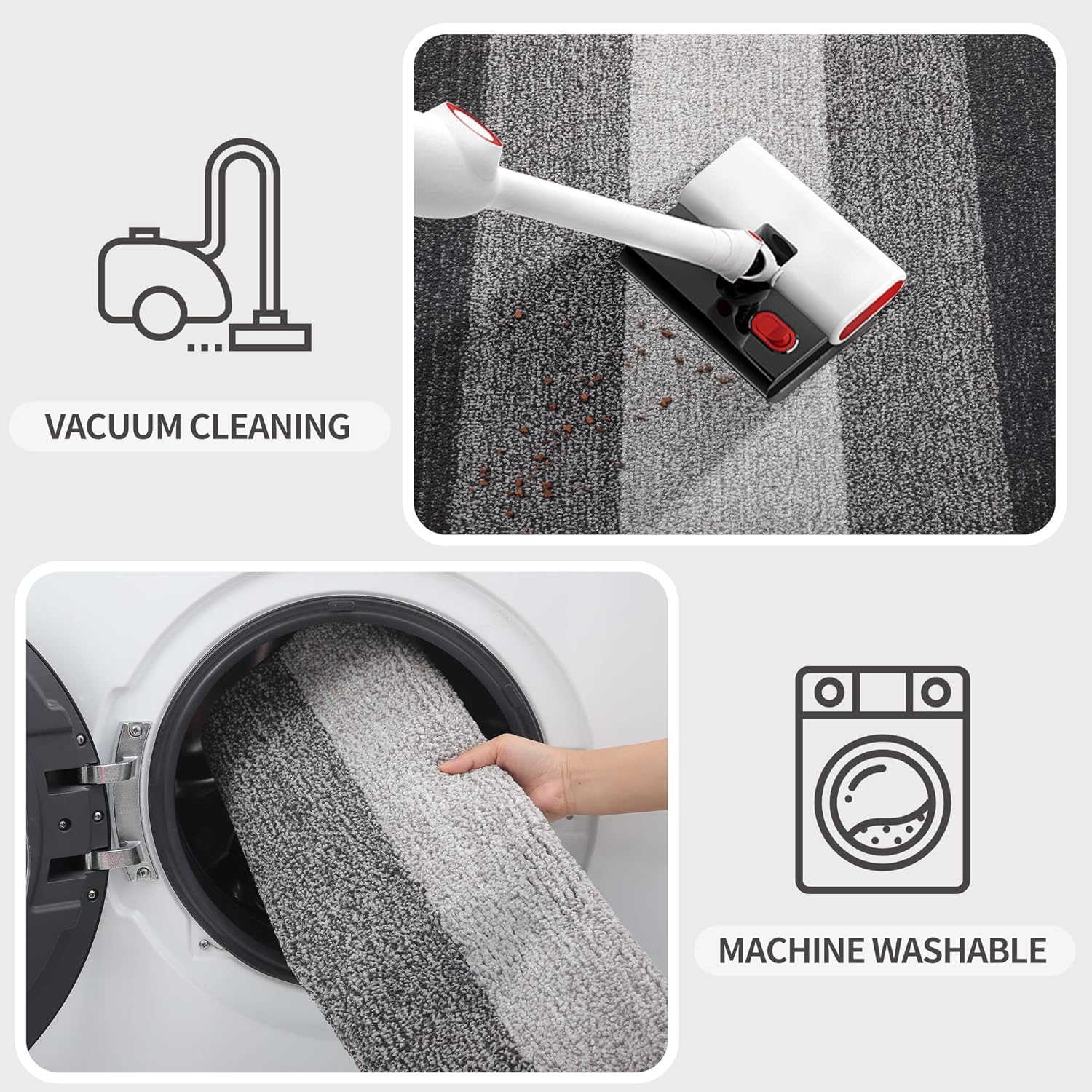 Thumbnail 4 de Kitinjoy Indoor Outdoor Door Mat (32x20) Low-Profile, Non-Slip, Washable Dirt Trapper — Grey