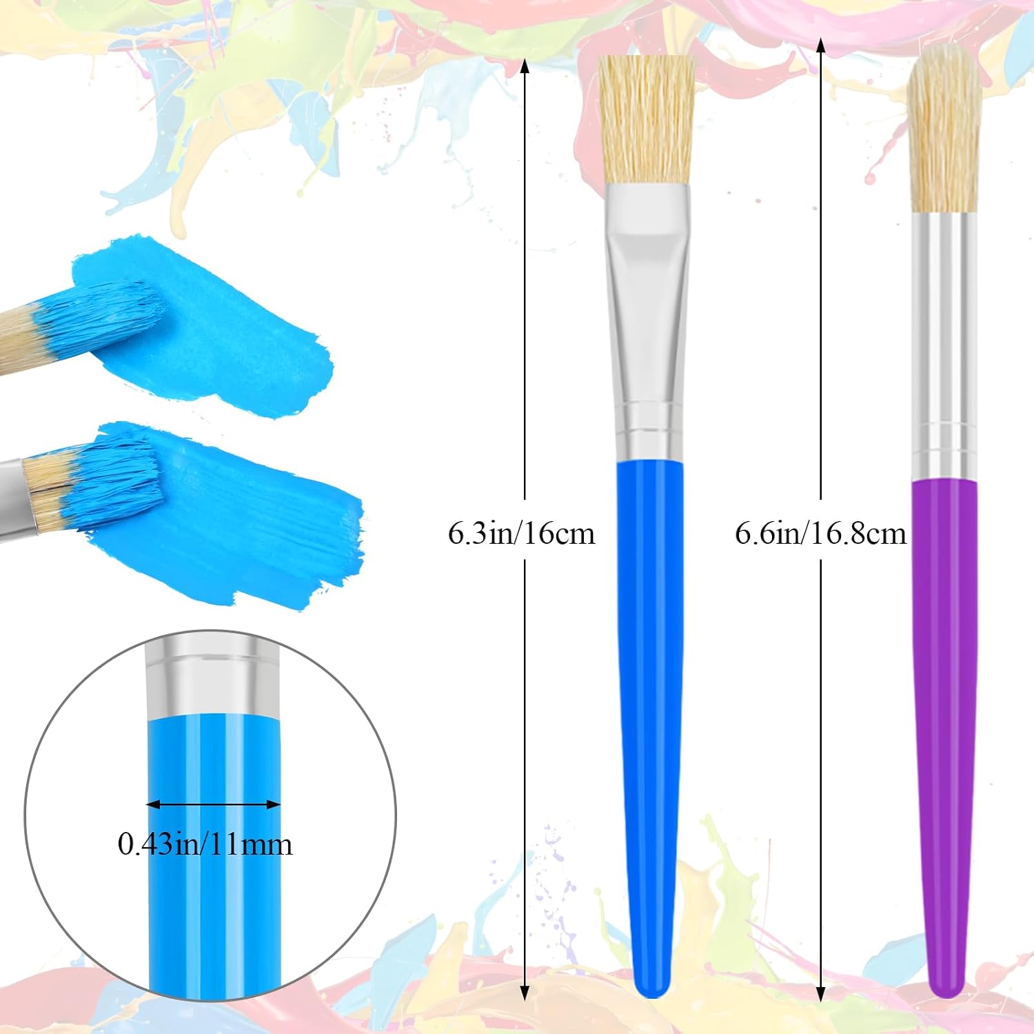 Thumbnail 1 de REGUICORP 19ZZMHB001 Kids’ Paint Brush Set, 20 Round and Flat Brushes