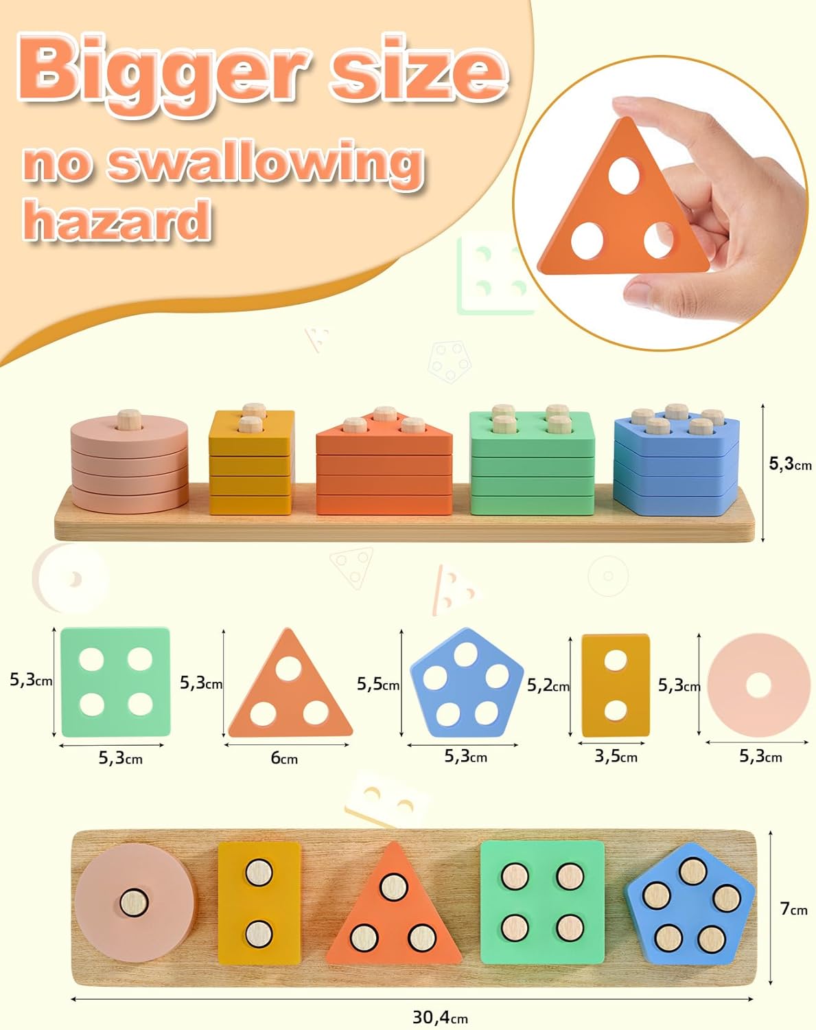 Thumbnail 3 de Uping Puzzle Holz ab 1 Jahr – Montessori Sortier- und Stapelspielzeug
