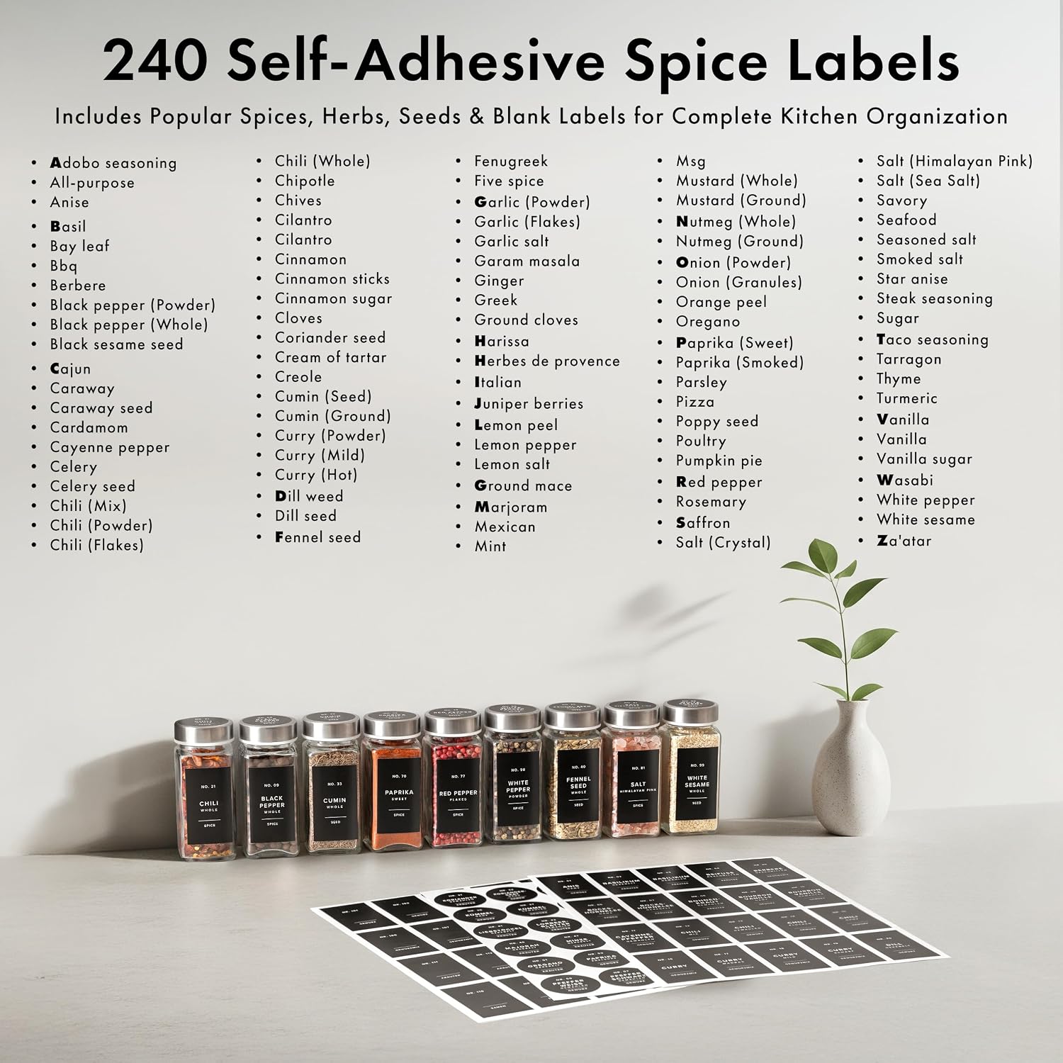 Thumbnail 4 de EDELHAUS Glass Spice Jars 24-pack 🧂