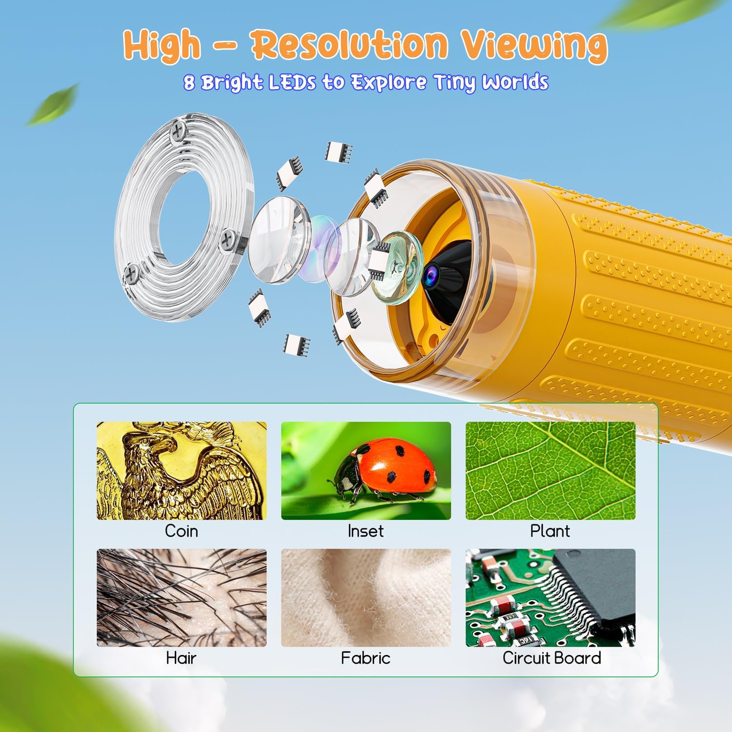 Thumbnail 1 de SKYBASIC Digital Microscope for Kids – 1000x Portable 2.0-Inch Screen