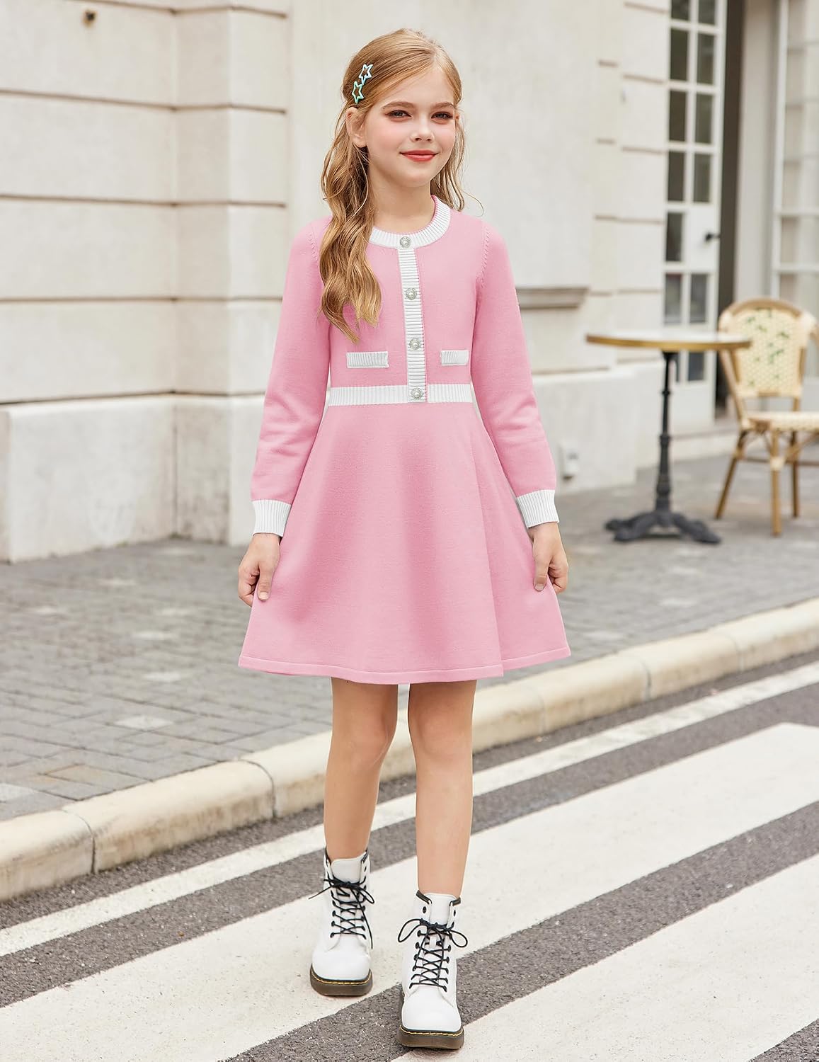 Detalle 1 de Robe tricot fille hiver 6-14 ans