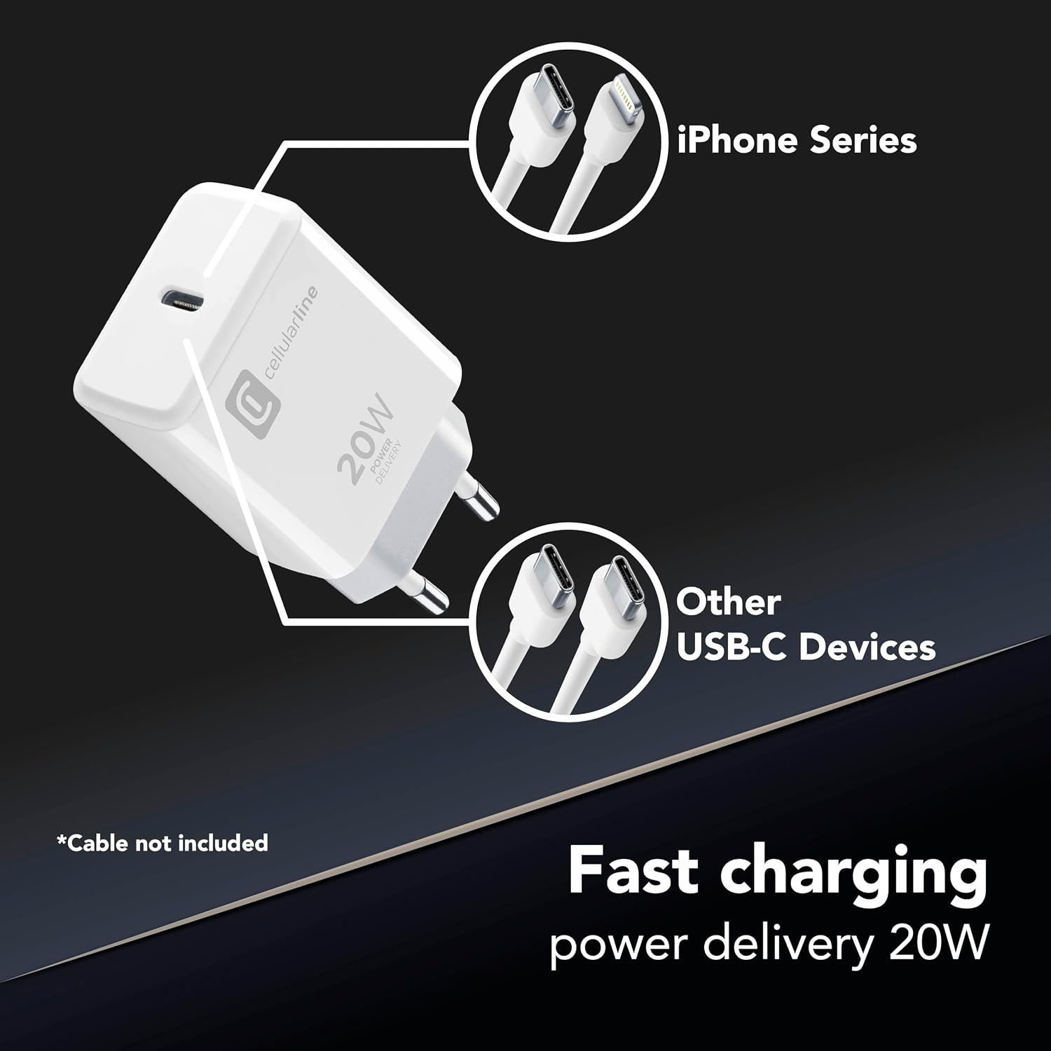 Thumbnail 4 de cellularline Caricabatterie USB‑C 20W per iPhone