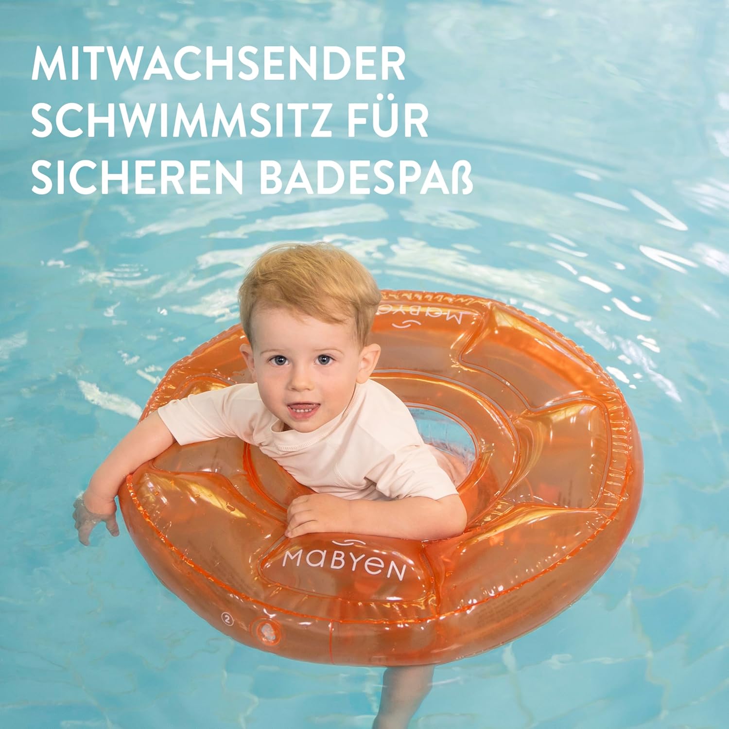 Detalle de MABYEN Bouée de natation pour bébé à partir de 6 mois avec siège réglable – sécurité TÜV et double chambre