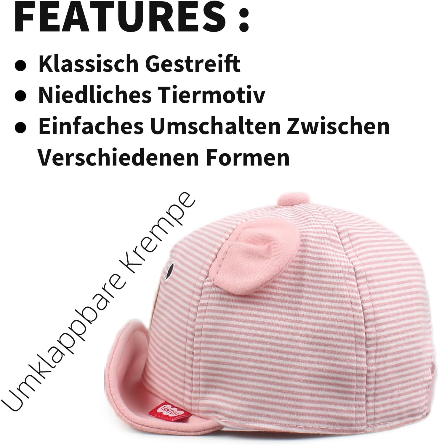 Detalle 2 de Pesaat Baby Baseball Cap 3-18 Monate – UV-Schutz, verstellbare Klettverschluss-Baby-Cap aus Baumwolle