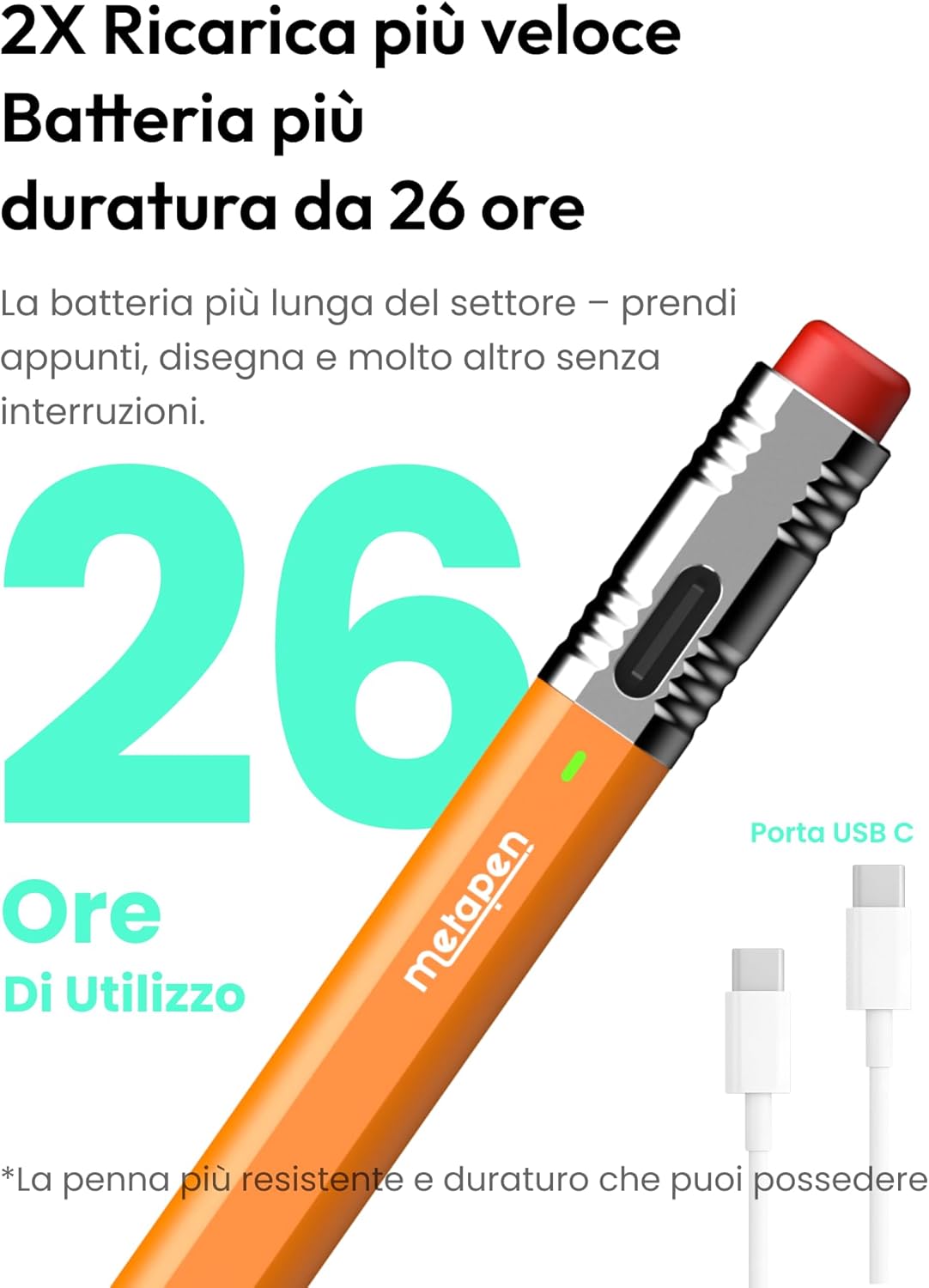 Thumbnail 4 de Metapen Air8 Pro X: penna per iPad 2018-2026, Air-Flex per una scrittura silenziosa e precisa