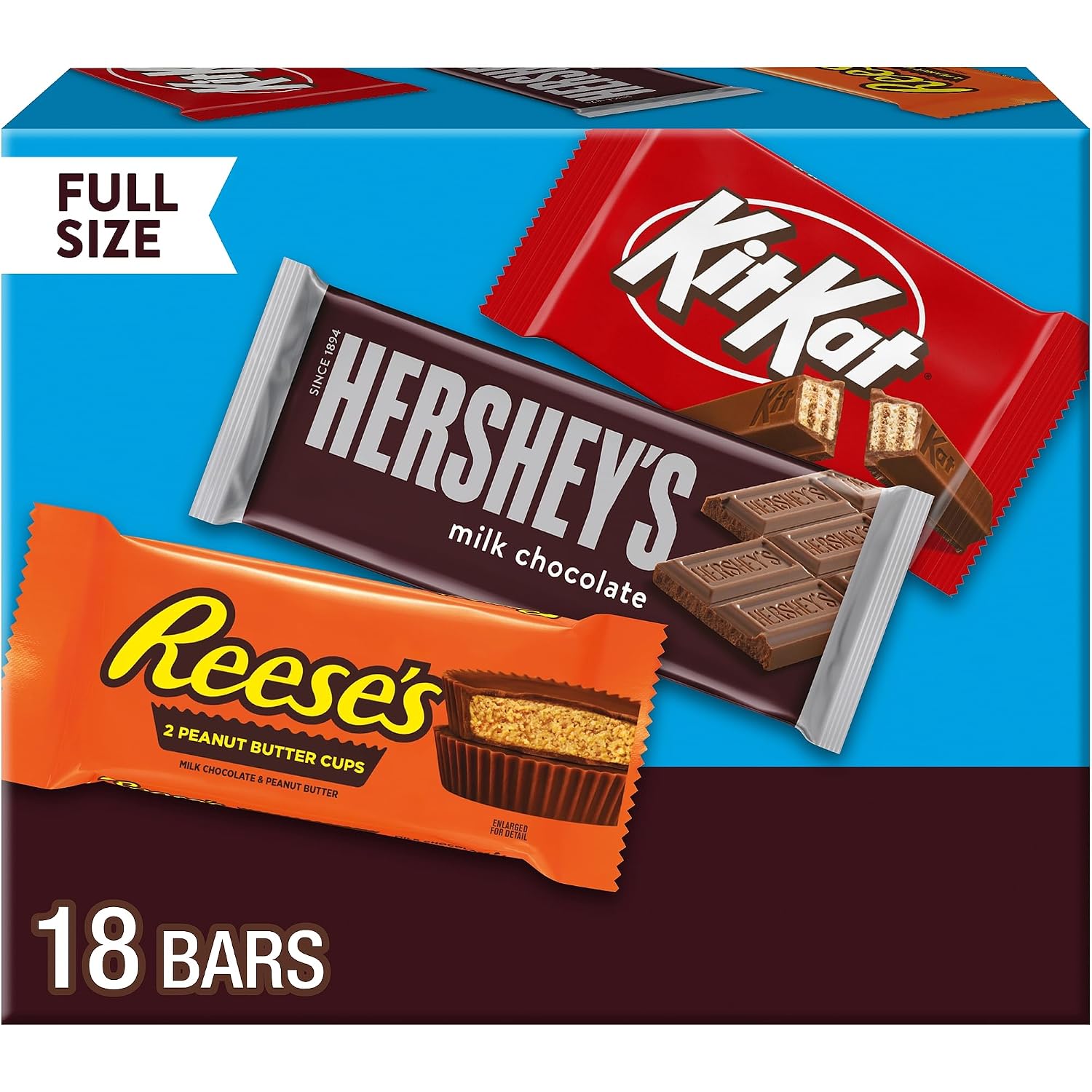 Detalle de HERSHEY'S 00034000405862 Chocolate Variety Box, 18 Full-Size Bars