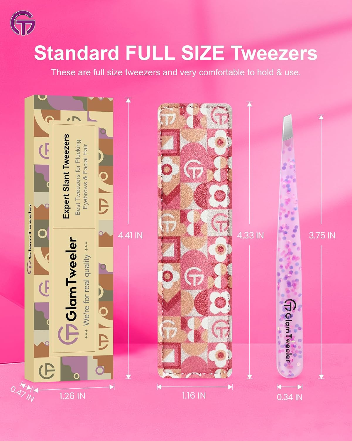 Thumbnail 6 de GlamTweeler Expert Eyebrow Tweezers with Leather Case 🎀