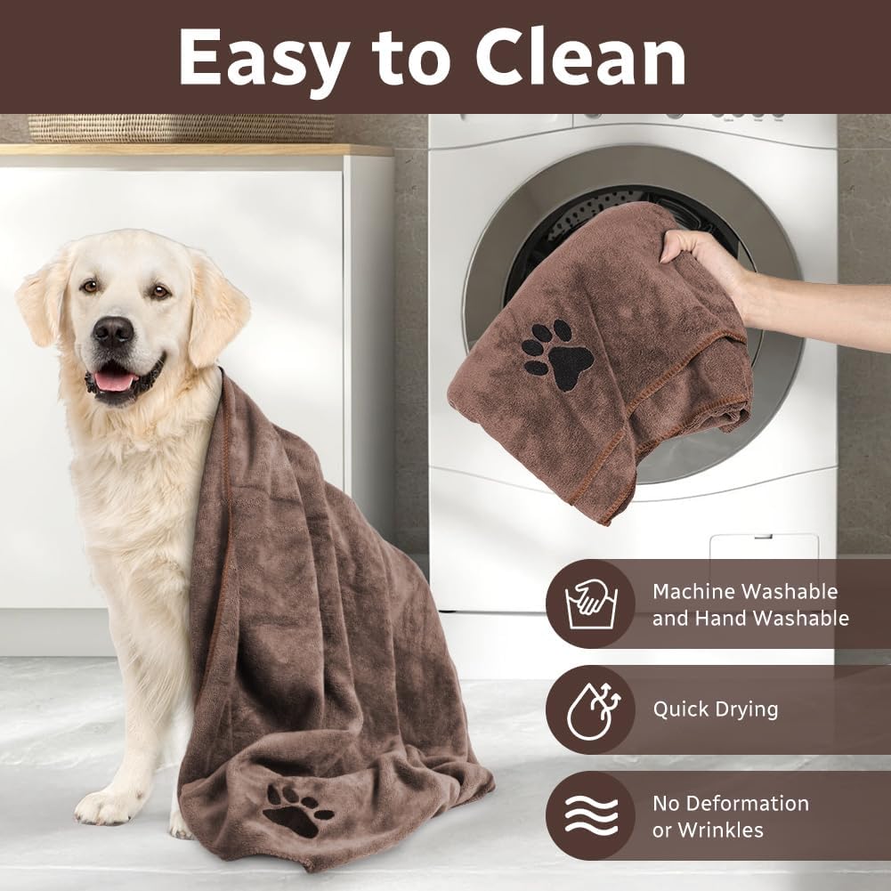 Thumbnail 3 de Adiwo grande serviette pour chien en microfibre camel 140 x 70 cm – extra absorbante