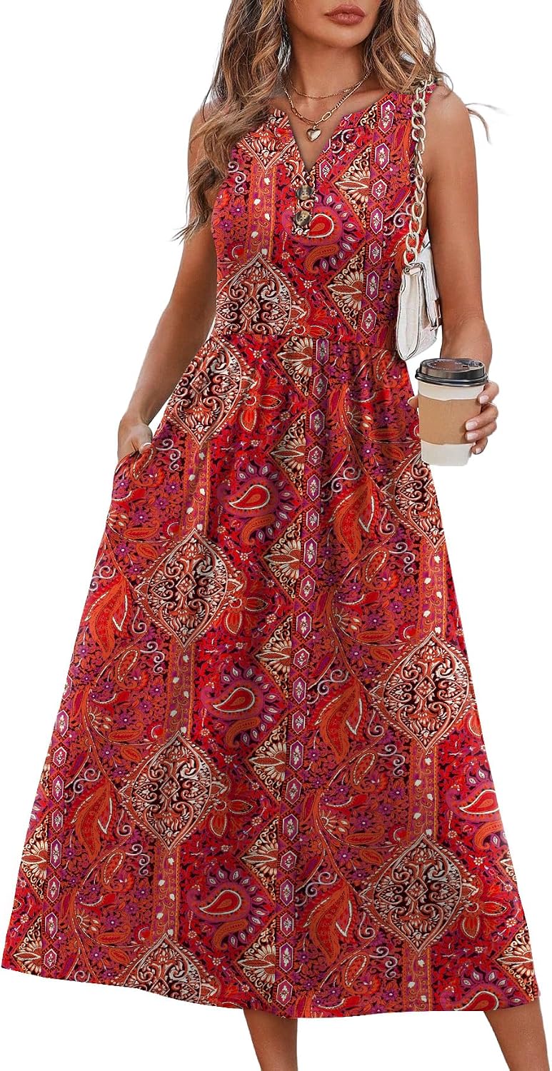 Thumbnail 1 de WIHOLL Women's Summer Maxi Dress with Pockets for Vacation & Beach Days